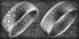 1907年　バーバーハーフダラー銀貨　コインリングA　#19
